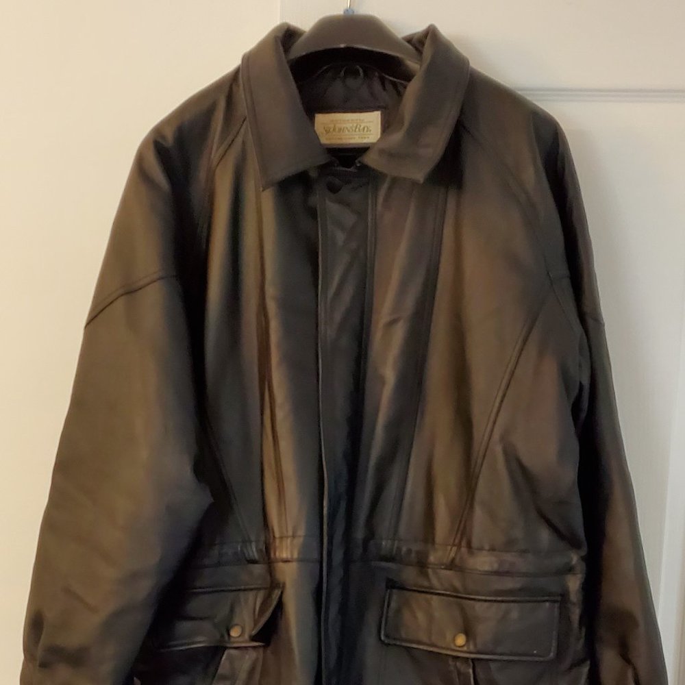 Mens vintage black Leather Coat